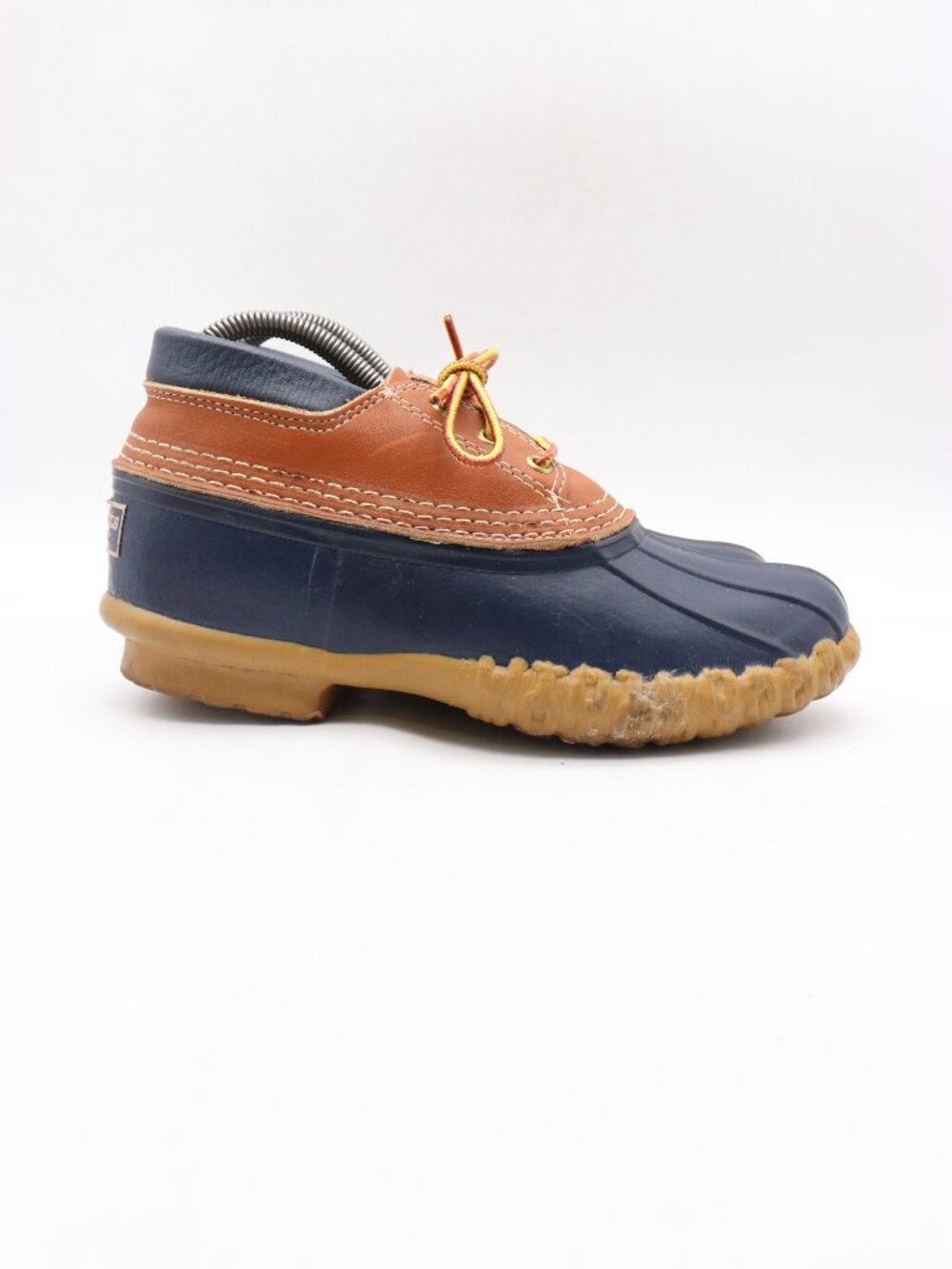 LL Bean Duck Shoes Women's Size 7 M Shoes Blue Rubber Leather Low Slip On 6641